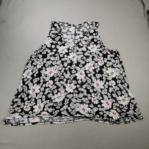 Lane Bryant Shirt Womens 34 36 Floral Swing Tank Sleeveless Tunic Top